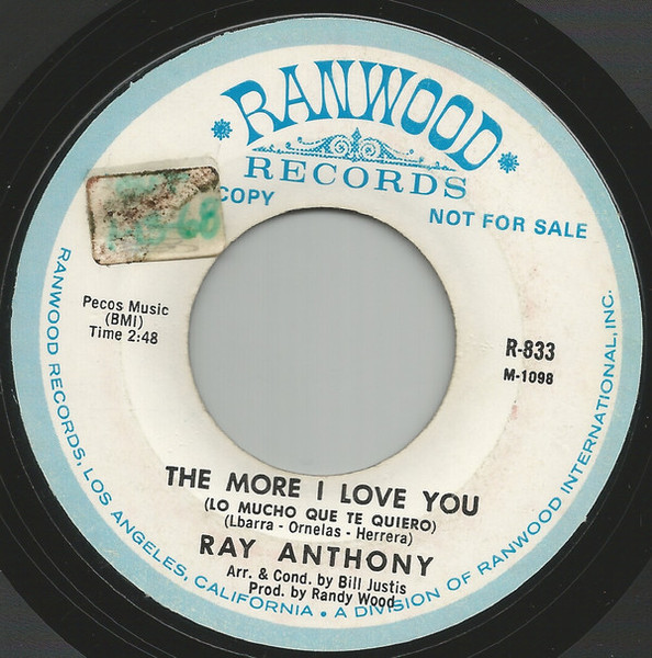 Ray Anthony - The More I Love You (Lo Mucho Que Te Quiero) / Just A Closer Walk With Thee (7", Single, Promo)