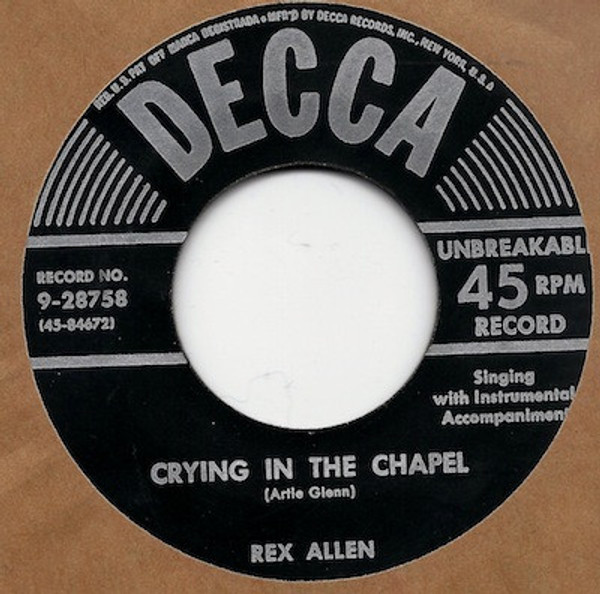 Rex Allen - Crying In The Chapel (7", Single)