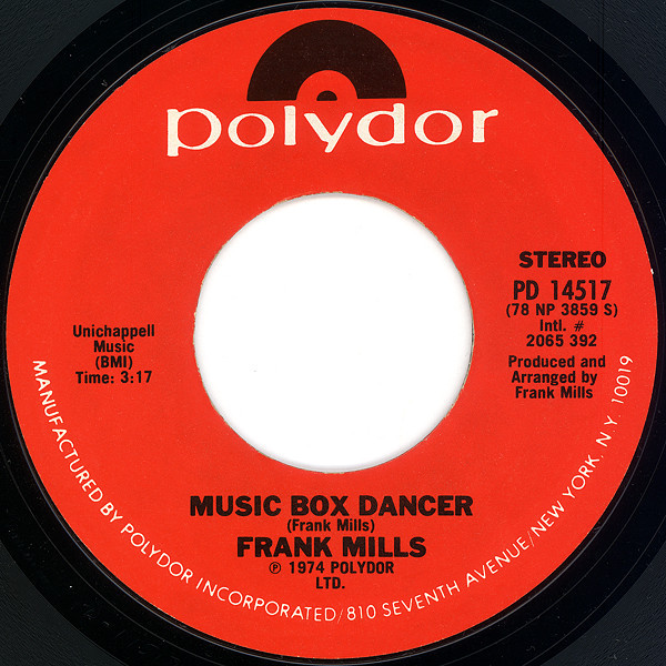 Frank Mills - Music Box Dancer - Polydor - PD 14517 - 7", Single, CP  1030404210