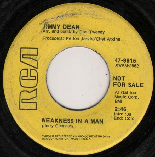 Jimmy Dean - Aunt Maudie's Fun Garden / Weakness In A Man (7", Promo)