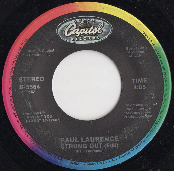 Paul Laurence - Strung Out - Capitol Records - B-5564 - 7" 1040351858
