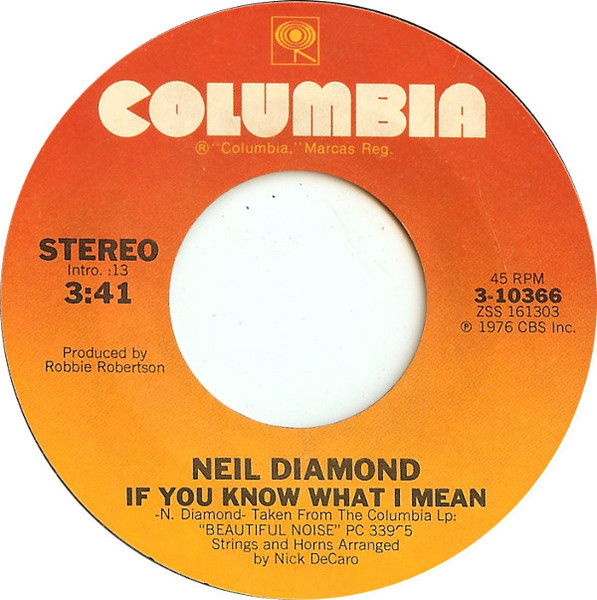 Neil Diamond - If You Know What I Mean / Street Life - Columbia - 3-10366 - 7", Single, Styrene, Pit 1040769331