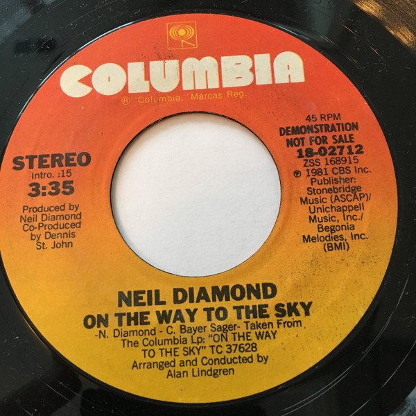 Neil Diamond - On The Way To The Sky  (7", Promo)
