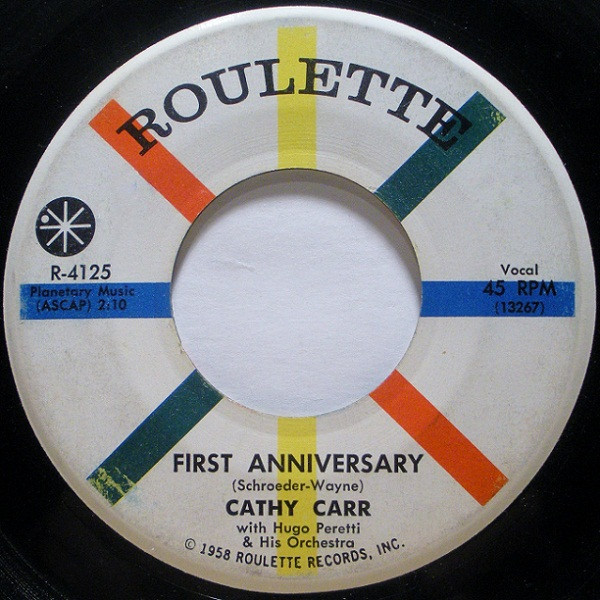 Cathy Carr - First Anniversary / With Love (7", Single)