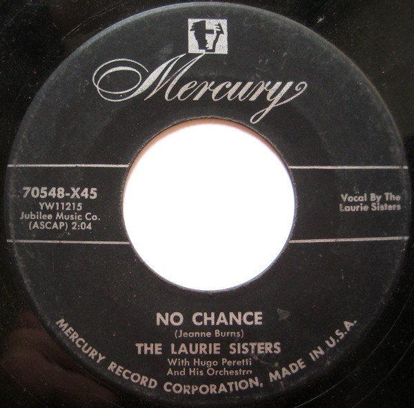 The Laurie Sisters - No Chance / Dixie Danny (7", Single)