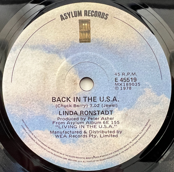 Linda Ronstadt - Back In The U.S.A. (7", Single)