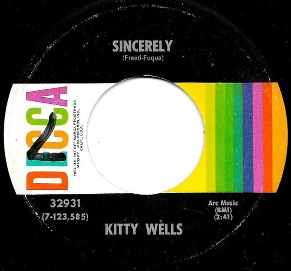 Kitty Wells - Sincerely (7", Single)