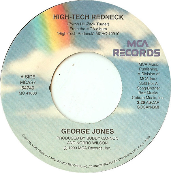 George Jones (2) - High-Tech Redneck (7", Single)