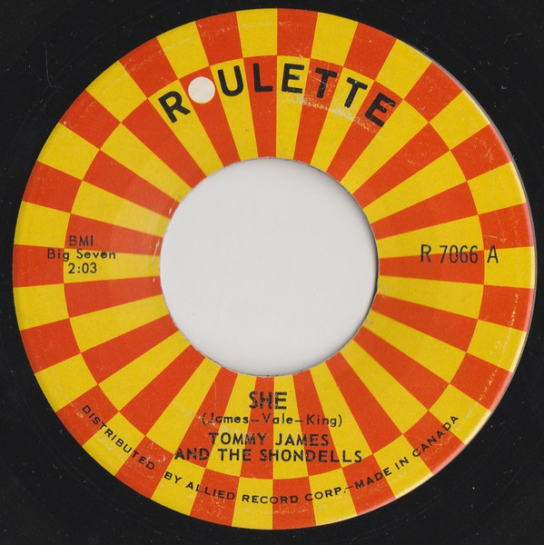 Tommy James & The Shondells - She - Roulette - R 7066 - 7" 1042531187