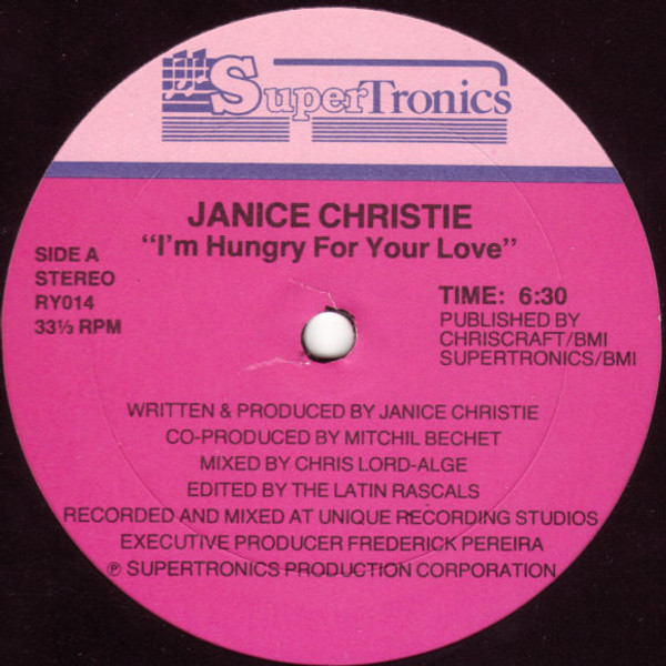 Janice Christie - I'm Hungry For Your Love (12", Single)