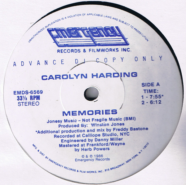 Carolyn Harding - Memories (12", Promo)