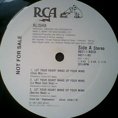 Alisha - Let Your Heart Make Up Your Mind (12", Promo)