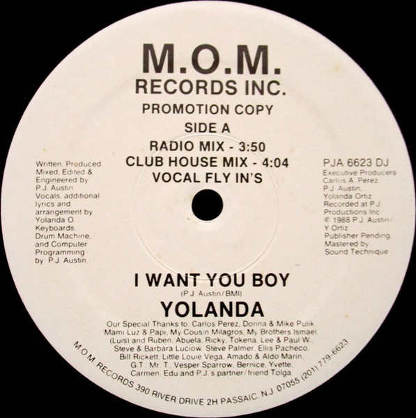 Yolanda* - I Want You Boy (12", Promo)