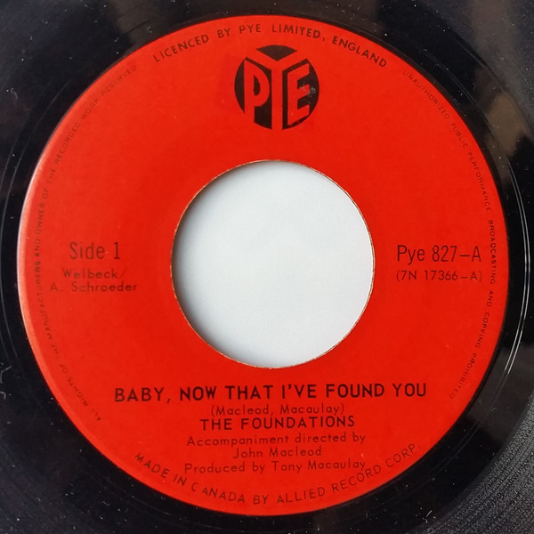 The Foundations - Baby, Now That I've Found You (7", Single)
