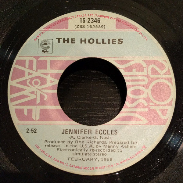 The Hollies - Jennifer Eccles (7", Single)