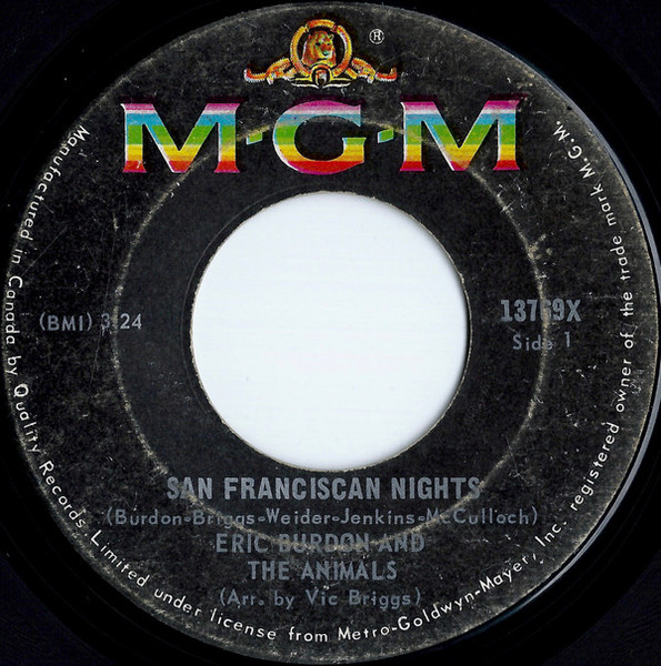 Eric Burdon And The Animals* - San Franciscan Nights (7", Single)