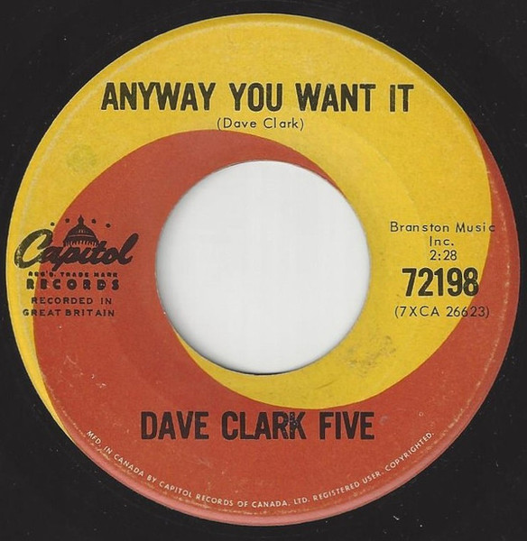 The Dave Clark Five - Any Way You Want It - Capitol Records - 72198 - 7", Single 1052313159