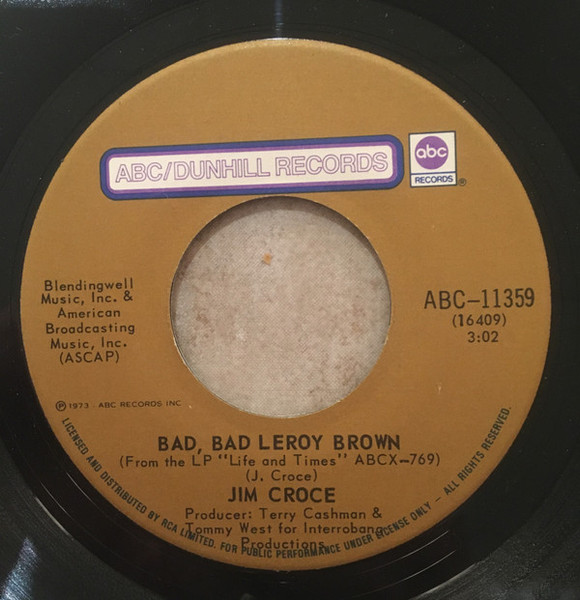 Jim Croce - Bad, Bad Leroy Brown (7", Single)