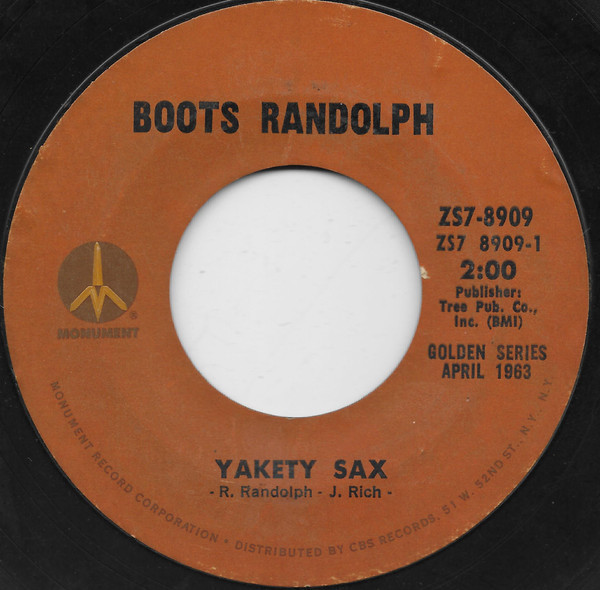Boots Randolph - Yakety Sax / The Shadow Of Your Smile (7", Single, RE)
