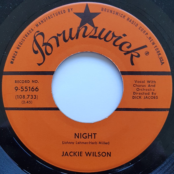 Jackie Wilson - Night / Doggin' Around (7", Single, Glo)