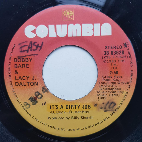 Bobby Bare And Lacy J. Dalton - It's A Dirty Job (7", Single)