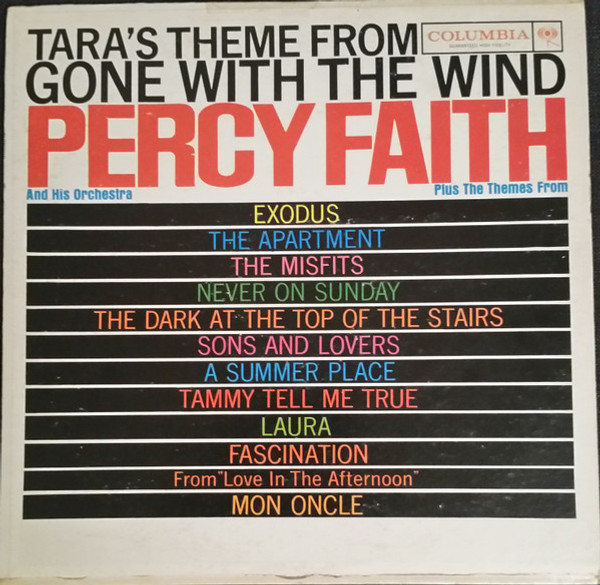 Percy Faith And His Orchestra* - Tara's Theme From "Gone With The Wind" And Other Movie Themes (LP, Album, Mono)