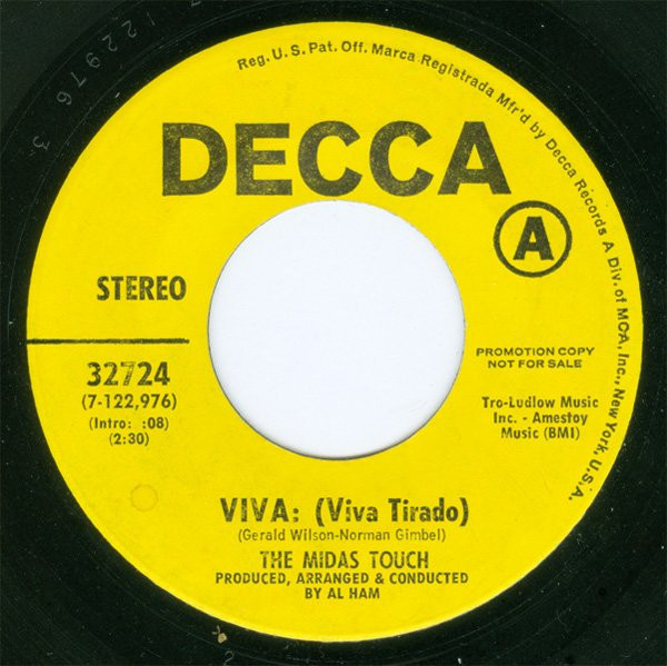 The Midas Touch - Color My World (7", Promo)