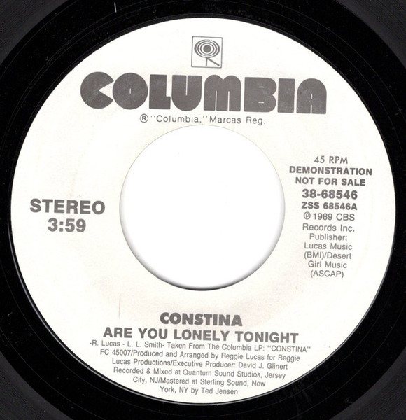 Constina - Are You Lonely Tonight (7", Promo)