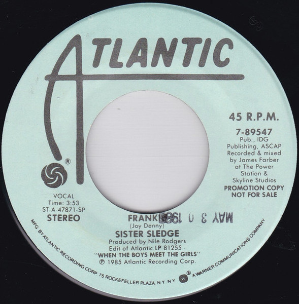 Sister Sledge - Frankie - Atlantic - 7-89547 - 7", Promo 1066015261