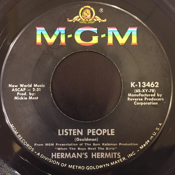 Herman's Hermits - Listen People (7", Single)
