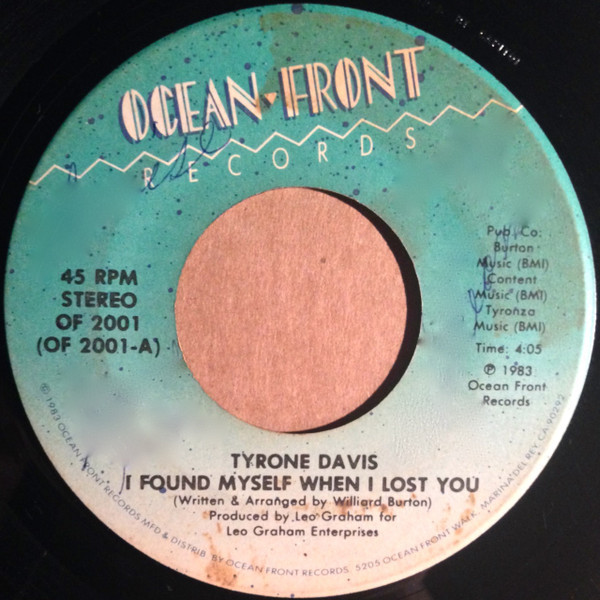 Tyrone Davis - I Found Myself When I Lost You (7", Single)
