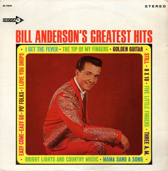 Bill Anderson (2) - Bill Anderson's Greatest Hits (LP, Comp, Pin)