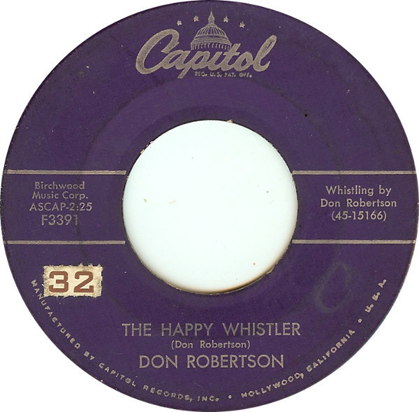 Don Robertson (2) - The Happy Whistler / You're Free To Go (7", Single)