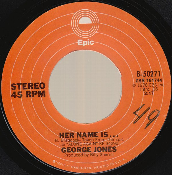 George Jones (2) - Her Name Is... / Diary Of My Mind - Epic - 8-50271 - 7", Styrene 1072071576
