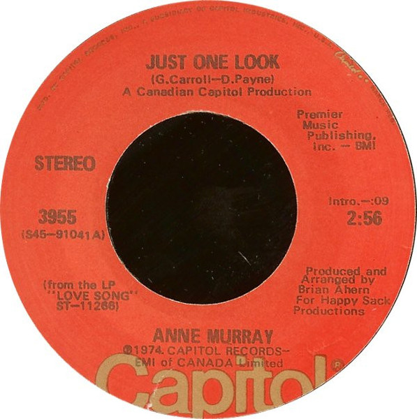 Anne Murray - Just One Look / Son Of A Rotten Gambler (7", Single)