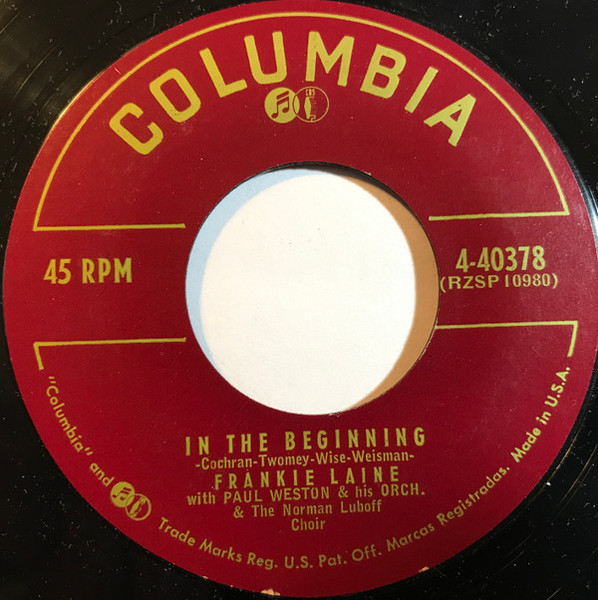 Frankie Laine With Paul Weston And His Orchestra - In The Beginning / Old Shoes (7", Single)