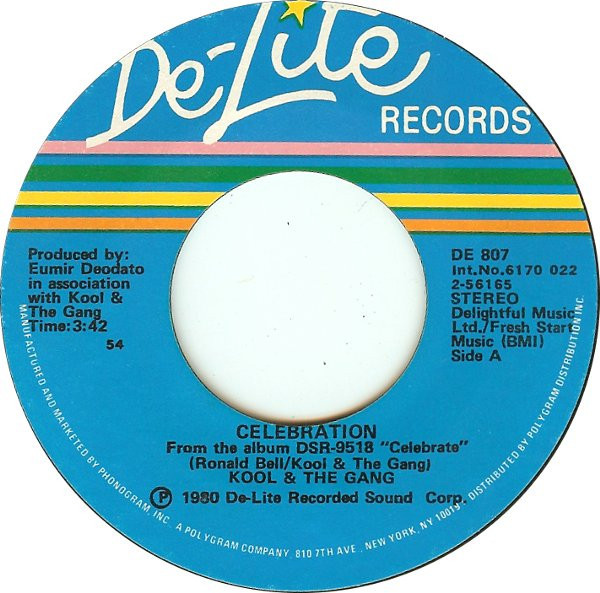 Kool & The Gang - Celebration / Morning Star - De-Lite Records - DE 807 - 7", Single, Styrene, 54  1073591565