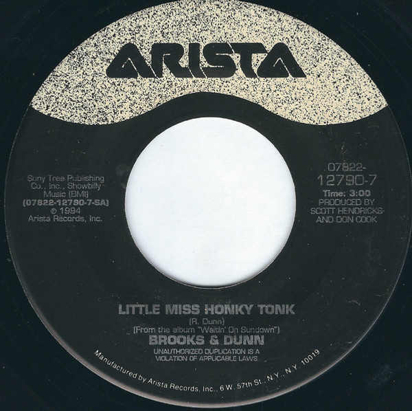 Brooks & Dunn - Little Miss Honky Tonk - Arista - 07822-12790-7 - 7", Single 1075459226