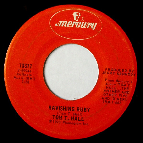 Tom T. Hall - Ravishing Ruby / I Flew Over Our House Last Night (7", Single, San)