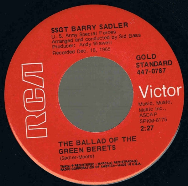 Barry Sadler - The Ballad Of The Green Berets (7", RE, Red)
