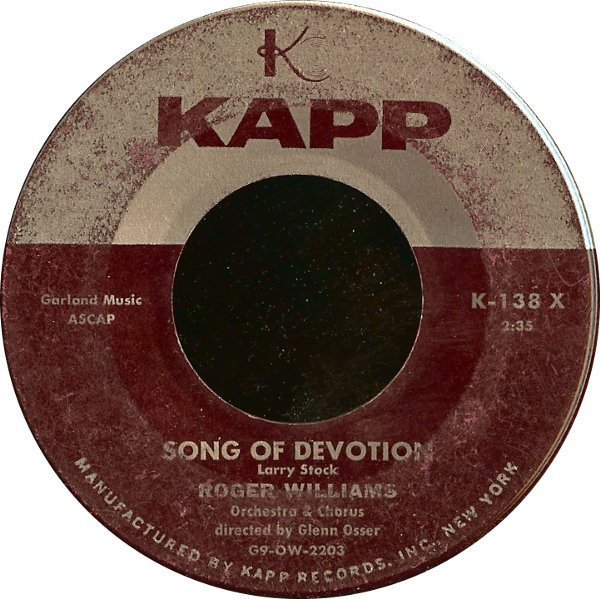 Roger Williams (2) - Beyond The Sea (La Mer) (7")