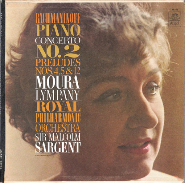 Rachmaninoff*, Moura Lympany*, Royal Philharmonic Orchestra* Conducted By Sir Malcolm Sargent - Piano Concerto No. 2, Preludes Nos. 4, 5 & 12 (LP, Mono)