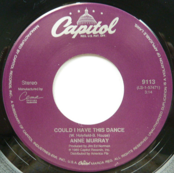 Anne Murray - Could I Have This Dance (7", Single)