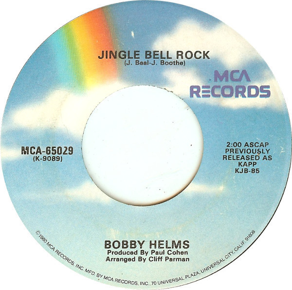 Bobby Helms - Jingle Bell Rock / The Bell That Couldn't Jingle - MCA Records - MCA-65029 - 7", RE, Glo 1086760890