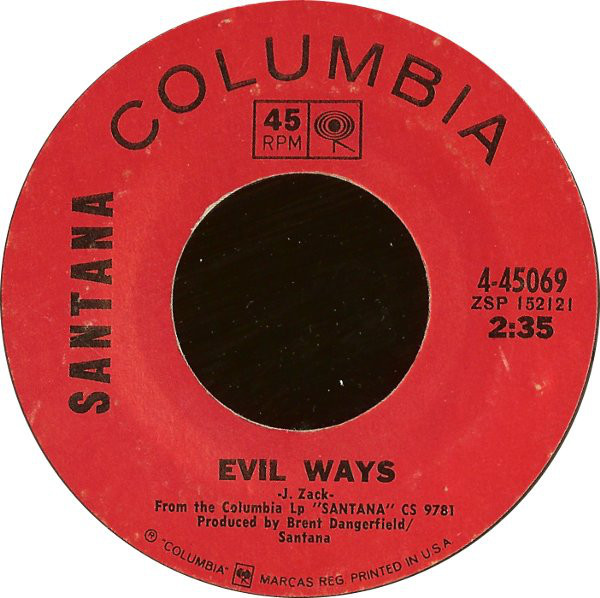 Santana - Evil Ways (7", Single)
