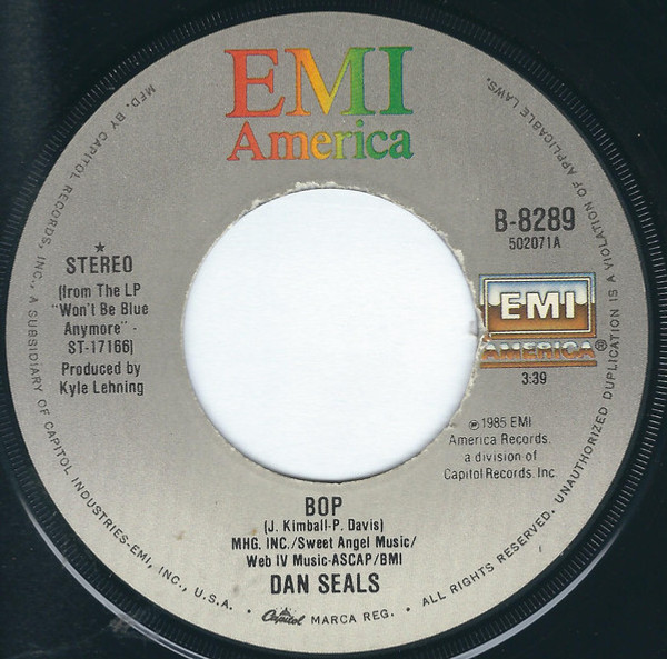 Dan Seals - Bop / In San Antone - EMI America - B-8289 - 7", Single, Jac 1087489687