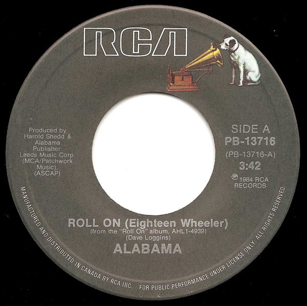 Alabama - Roll On (Eighteen Wheeler) - RCA - PB-13716 - 7", Single 1087604073