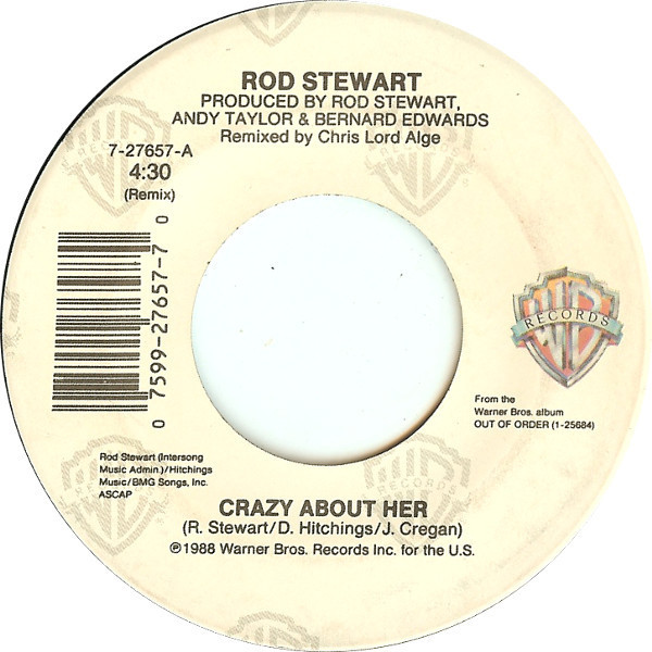 Rod Stewart - Crazy About Her - Warner Bros. Records - 7-27657 - 7", Single 1087606549