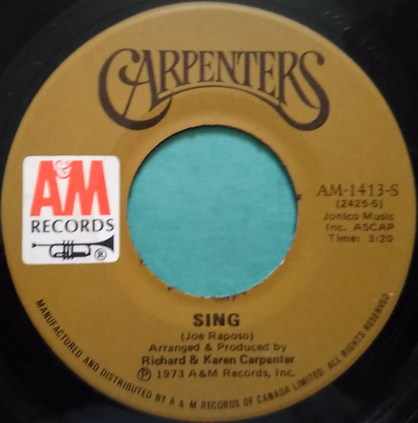 Carpenters - Sing (7", Single)