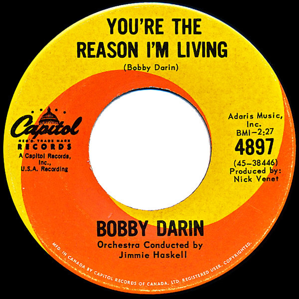 Bobby Darin - You're The Reason I'm Living / Now You're Gone - Capitol Records - 4897 - 7", Single 1088380826